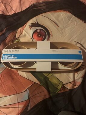 Room Essentials Beige Tray & Dip Bowl Set - Neutral Beige